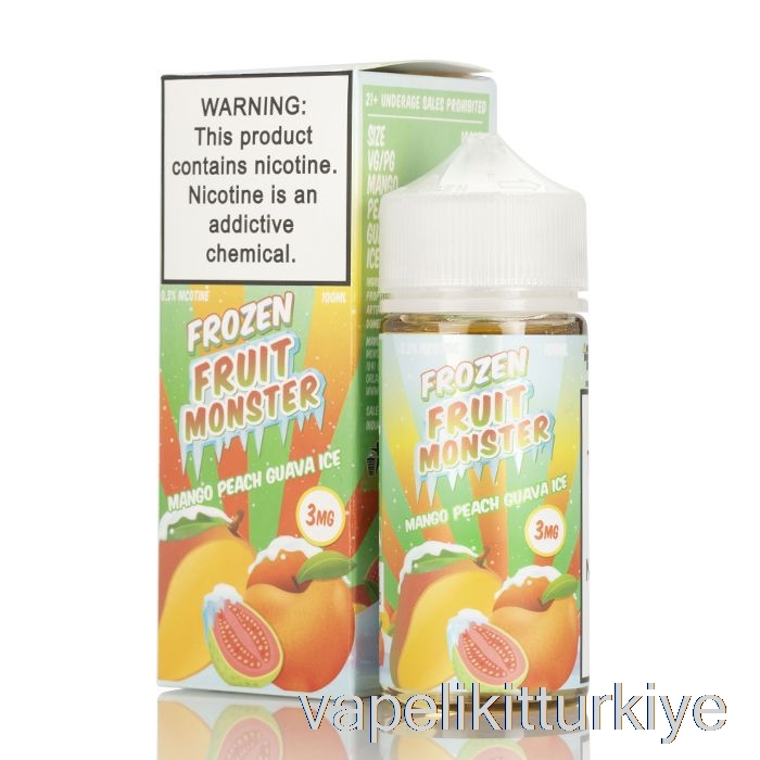 Vape Kalem Vape Mate Buz Mango şeftali Guava - Dondurulmuş Meyve Canavarı - 100ml 3mg